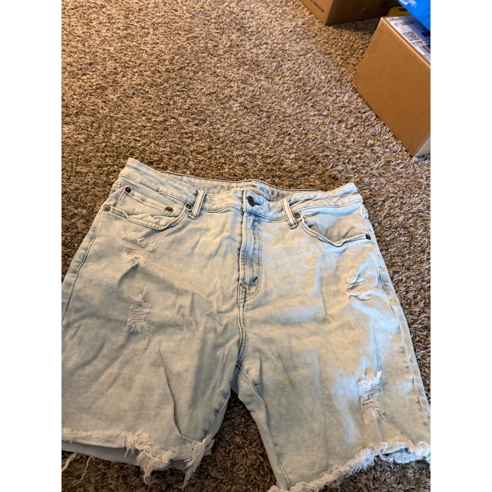 American Eagle Ne(x)t Level AirFlex Distressed Denim Shorts Light Wash Mens 36